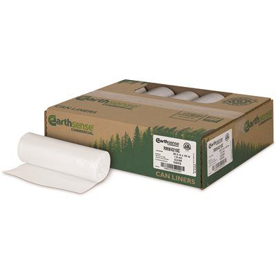 23 Gal. Sj 28.5x43" 1 Mil Clear Linear Trash Bags 10 Rolls Of 10, Case Of 100