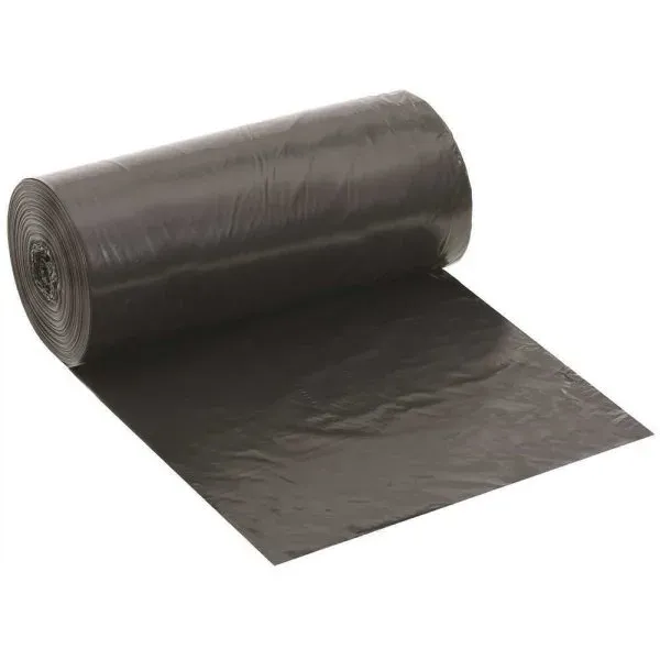 60 Gal 38x58" 1 Mil Black Low Density Trash Bags 5 Rolls Of 20, Case Of 100