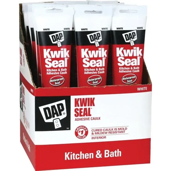 Dap 5.5 Oz Kwik Seal Kitchen And Bath Caulk (White) (12-Count)
