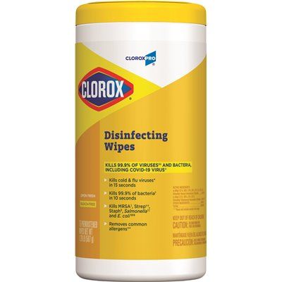 Clorox Disinfecting Wipes, Cloroxpro, Lemon Fresh, 75 Count Canister