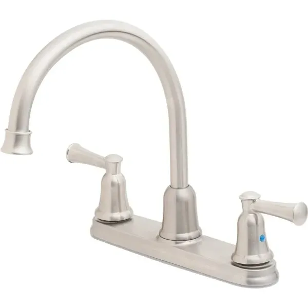 CFG Capstone Stainless Steel Double Handle High-Arc 2 GPM Kitchen Faucet with Side Sprayer