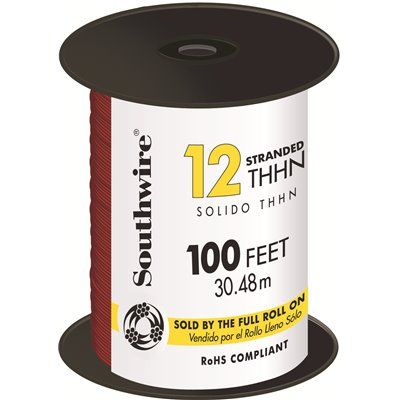 Southwire 12 Gauge 20 Amp 120 Volt 500 Ft Solid Thhn Wire (Red )