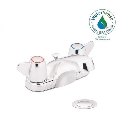 Cfg Cornerstone Bath Faucet, 50/50 Pop Up, Two Handle, Chrome