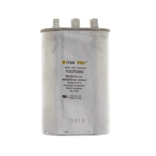 TITAN Run Capacitor 35+5 MFD 440/370-Volt Oval