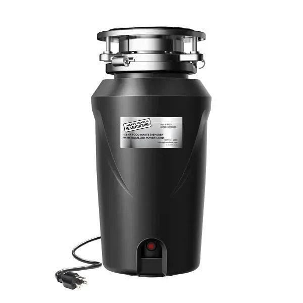 USE 322990994.GARRISON™ ECONOMY FOOD WASTE DISPOSER, WITH POWER CORD, 1/2 HP