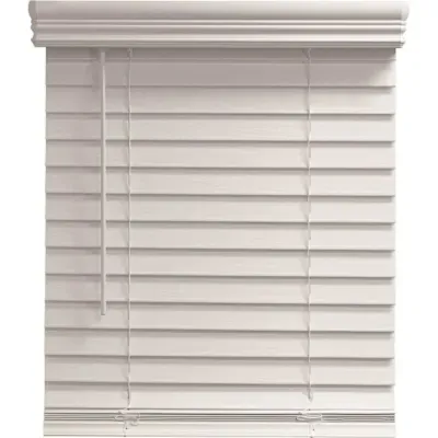 Champion 2 In. Embossed Faux Wood 35 In. X 72 In. Room Darkening Blind, White
