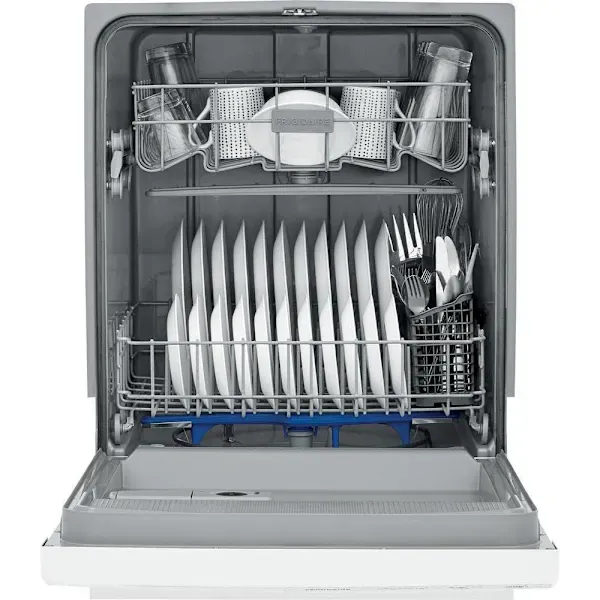 Frigidaire ENERGY STAR Built-In Dishwasher, 55 Dba, White, Front Control, 3 Wash Cycles, 24"