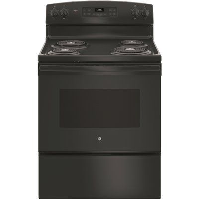 GE ENERGY STAR 30 In. 5.0 cu. ft. Coil Electric Freestanding Range, Self-Clean, Black