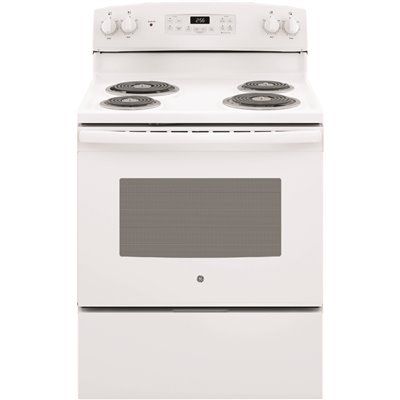 GE ENERGY STAR 30 In. 5.0 cu. ft. Coil Electric Freestanding Range, Self-Clean, White