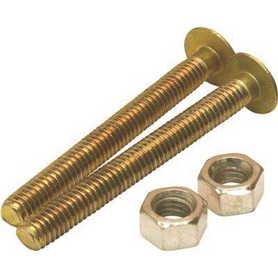 ProPlus 1/4 In X 2-1/4 In Oval Closet Solid Bolt, Brass Package Of 2