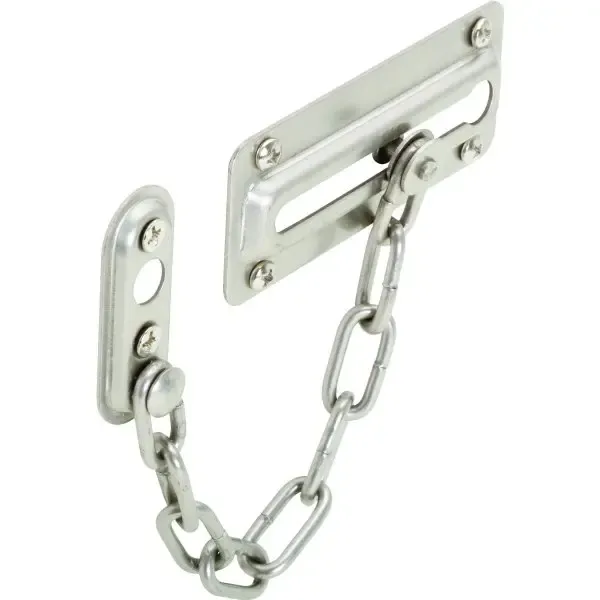 2-11/16 In Steel Chain Door Lock (2-Pack) (Satin Nickel)