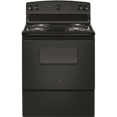 GE ENERGY STAR 30 In. 5.0 Cu. Ft. Coil Electric Freestanding Range, Standard Clean, Black