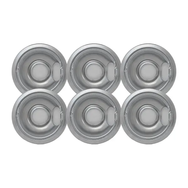 WHIRLPOOL 6 in. Chrome Drip Bowl Package of 6