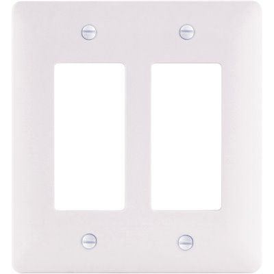 Titan3 2-Gang Decorator Plastic Wall Plate, White Textured (5 per Bag)