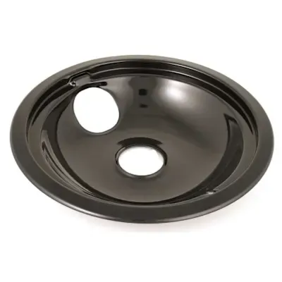 8" Black Porcelain Drip Bowl For GE/Hotpoint, Package of 6