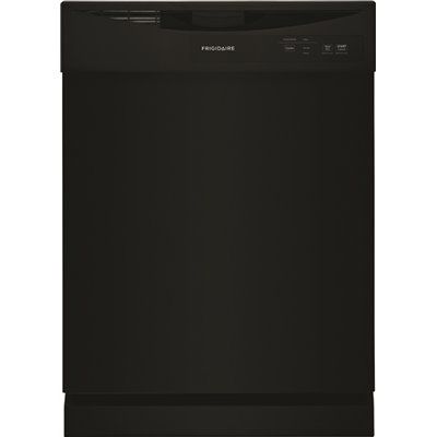 Frigidaire Built-In Dishwasher, 62 Dba, Black, Front Control, 2 Wash Cycles, 24"