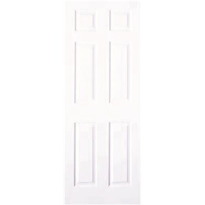 Masonite 32 In. X 80 In. 1.375 In. Primed 6-Panel Hollow Core Composite Slab Interior Door