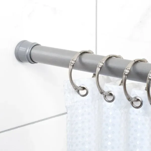 Zenna Home 86" Brushed NICKEL Adjustable Tension Shower And Utility Rod
