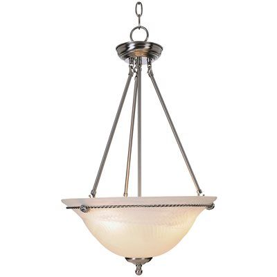 FD Satco® Nuvo Brushed Nickel Three-Light 15 Pendant With Alabaster Glass