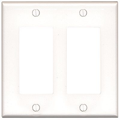 Hubbell 2-Gang Mid-Size Decorator Polycarbonate Wall Plate (25-Pack) (White)