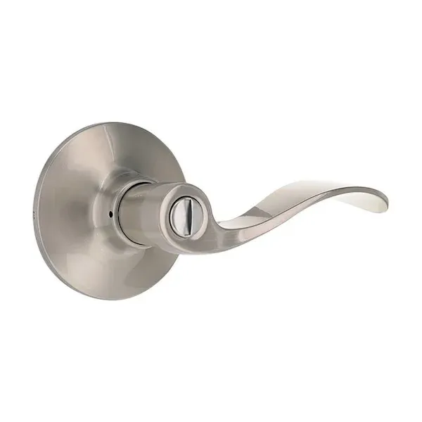 Wave Privacy Door Lever 2-3/8" and 2-3/4" Backset Grade 3 Satin Nickel