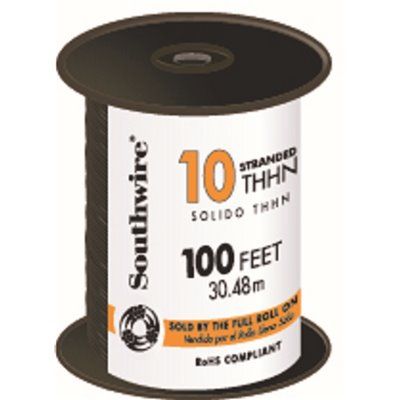 Southwire 4 Gauge 85 Amp 600 Volt 500 Ft Multi-Strand Thhn Wire (Black)