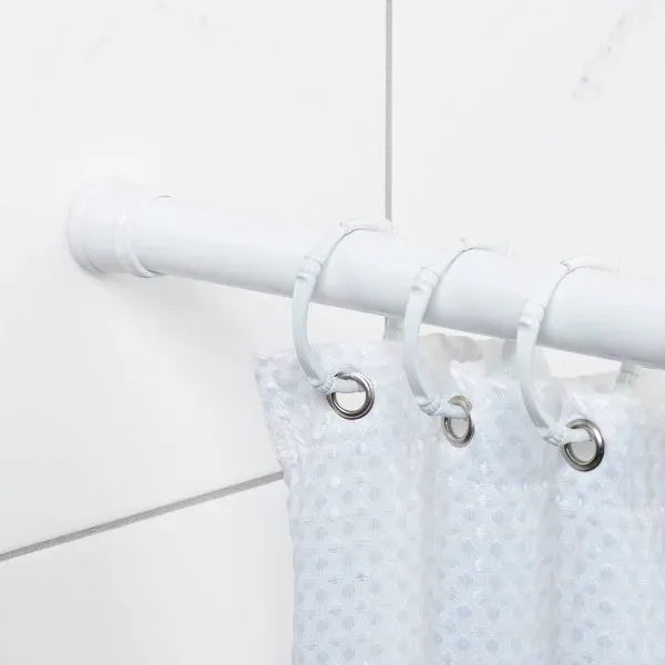 Zenna Home 60" White Adjustable Tension Shower And Utility Rod