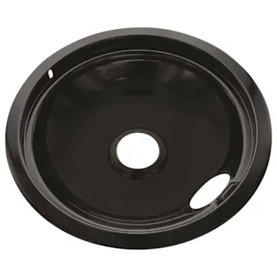 Universal 8" Black Porcelain Drip Bowl, Package Of 6