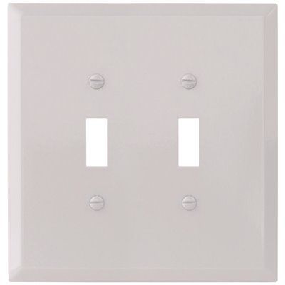 Titan3 2-Gang Jumbo Metal Toggle Wall Plate (10-Pack) (White)