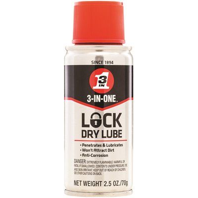 3-In-One 2.5 Oz Lock Dry Lube, Lock Lube And Penetrant