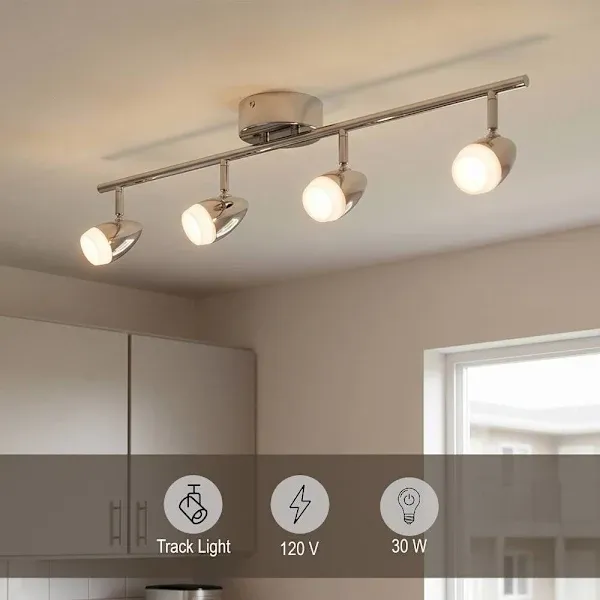 Seasons 29-5/8 In. Led Track Light Fixture, 3000k Satin Nickel