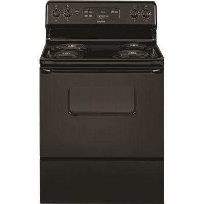Hotpoint ENERGY STAR 30 In. 5.0 cu. ft. Coil Electric Freestanding Range, Standard Clean, Black