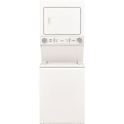 Frigidaire 3.9 Cu. Ft. Washer And 5.5 Cu. Ft. Electric Dryer Laundry Center With Quick Wash And Dry Cycle, White
