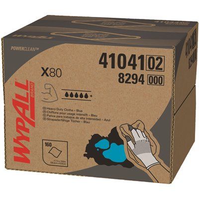 WYPALL® X80 WIPERS, BLUE, 12.5X16.8 IN., 160 WIPERS PER CASE