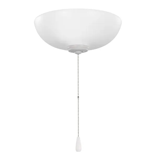 Seasons Universal 2-Light Shatter-Resistant Pull-Chain Ceiling Fan Bowl LED Light Kit In Matte White