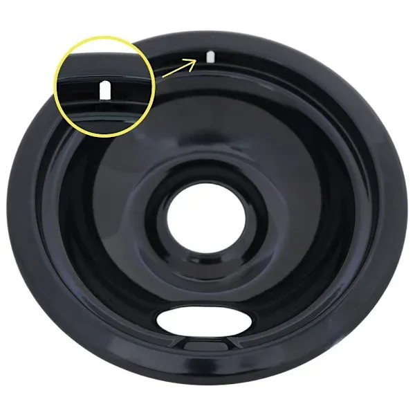 Universal 6" Black Porcelain Drip Bowl, Package Of 6