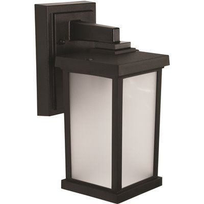 Liteco 1 Light Outdoor Wall Lantern Fixture W/ Frosted Lens (Bronze)