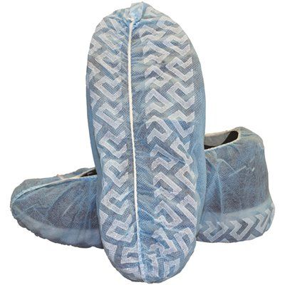 THE SAFETY ZONE XL Elastic Blue Polypropylene Disposable Shoe Cover