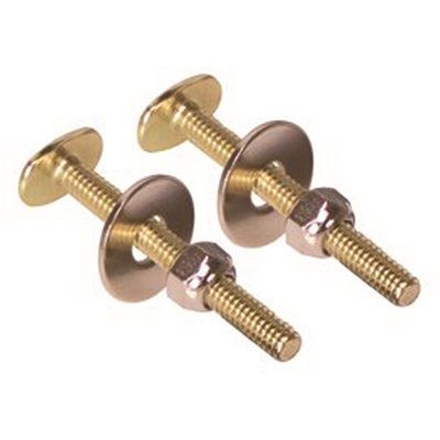 TOILET BOLT, 1/4 IN. X 2-1/4 IN., ROUND BRASS PLATED