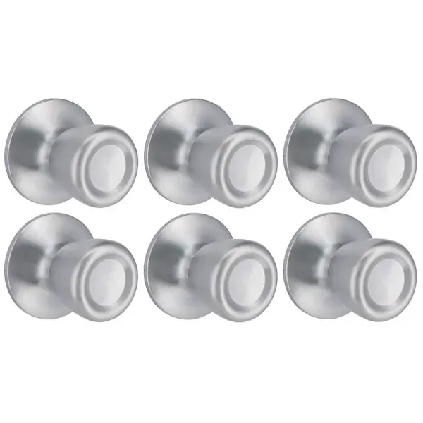 Shield Security Tulip Keyless Passage Door Knob In Satin Chrome 6-Pack
