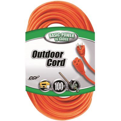 Prime Wire &amp; Cable® 100ft 16/3 SJTW Outdoor Extension Cord (orange)