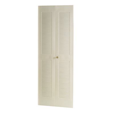 Dunbarton The Louver Ii Metal Bi-Fold Door, Bright White, 30x80 In.