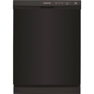 Frigidaire ENERGY STAR Built-In Dishwasher, 55 Dba, Black, Front Control, 3 Wash Cycles, 24"