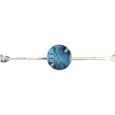 Carlon New Work Ceiling Electrical Box, Polycarbonate, 20" Cu, Round,blue