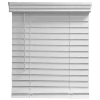 Champion 2 In. Embossed Faux Wood 43 In. X 72 In. Room Darkening Blind, White