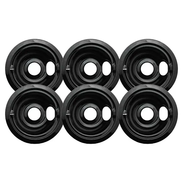 USE 323157364.PORCELAIN-COATED DRIP PAN FOR GE® AND HOTPOINT® ELECTRIC RANGES, BLACK, 6 IN.,