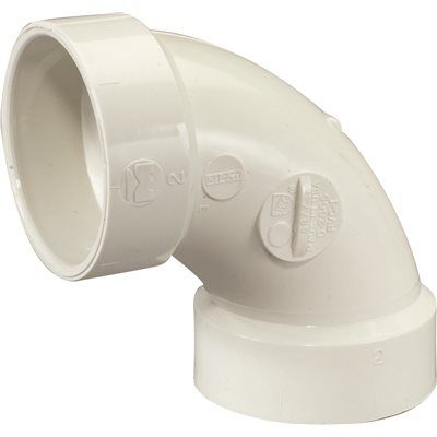 Nibco 2 In Pvc Dwv 90-Degree Hub X Hub Elbow Fitting