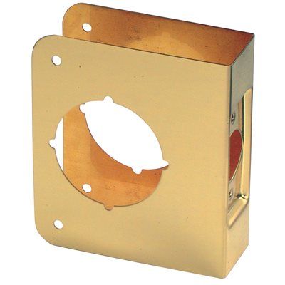 Don-Jo 4" X 4-1/2", Door Reinforcer, Polished Brass