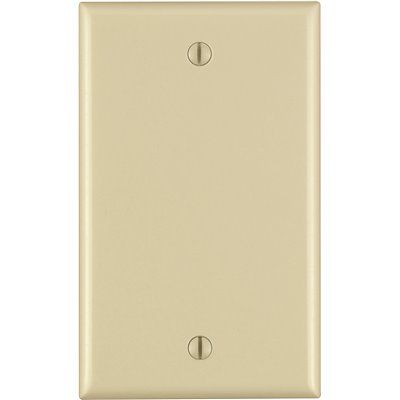 Leviton 1-Gang Midway Blank Nylon Wall Plate, Ivory