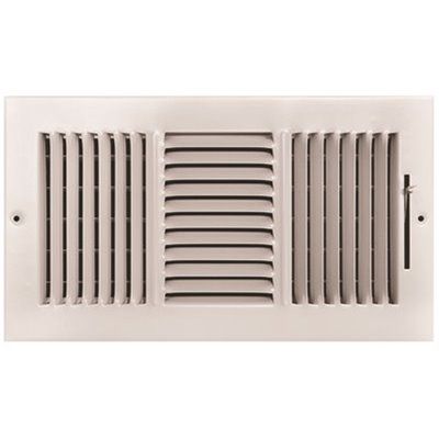 TRUAIRE 3-WAY STEEL WALL / CEILING REGISTER, 12 IN. X 6 IN., WHITE